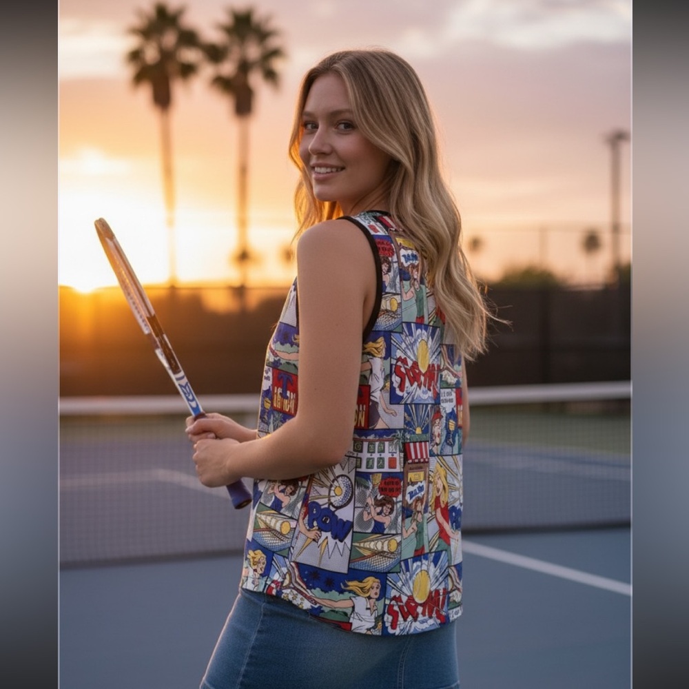 Tail Comic Action Print Tank Top